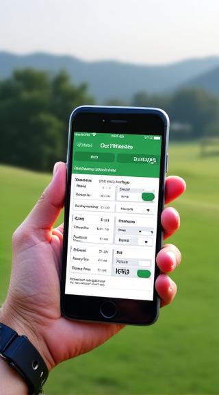 Screenshot booking tee time di mobile app