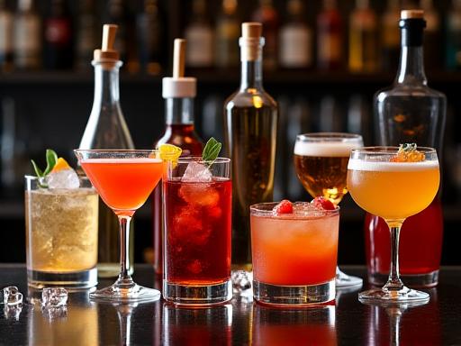 Koleksi premium cocktails dan wine selection